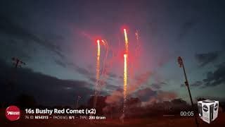 MS431S 16s Bushy Red Comet - 200 Gram 16 shot Firework - '76 Show Series