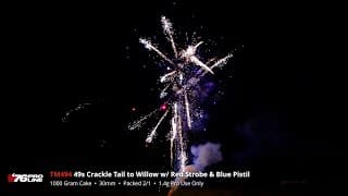 TM494 49s Crackle Tail to Willow w/ Red Strobe & Blue Pistil - '76 Pro Line 2024 Production