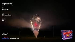 MX173 Gigablaster - 480 shot 350-Gram Cake - Sky Bacon Fireworks