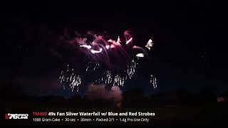 TM490 49s Fan Silver Waterfall w/ Blue and Red Strobes - '76 Pro Line - 2024 Production