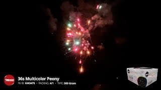 GM437S 36s Multicolor Peony - 500 Gram Firework - '76 Show Series